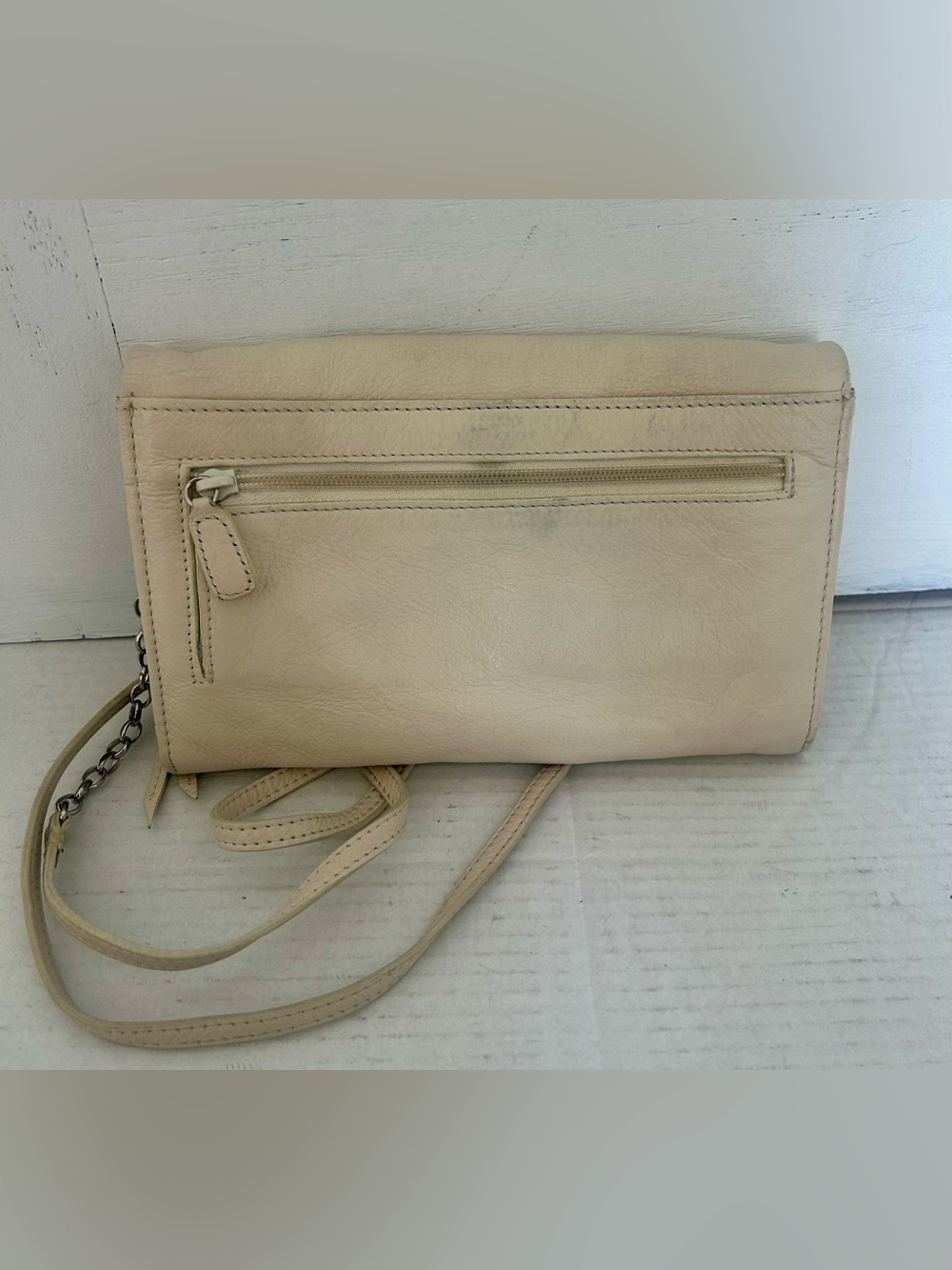 Vintage Brighton Cream Fold-Over Crossbody Bag with Colorful Jewel Embellishment - Picture 2 of 5